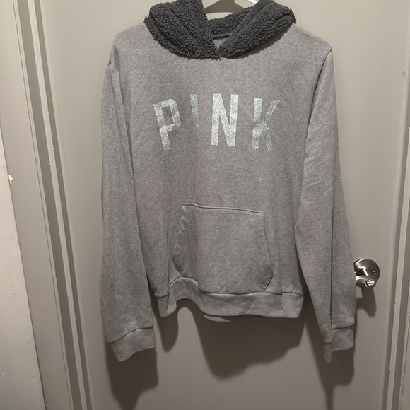 PINK Victoria's Secret sherpa hoodie sz Lg - Picture 3 of 7